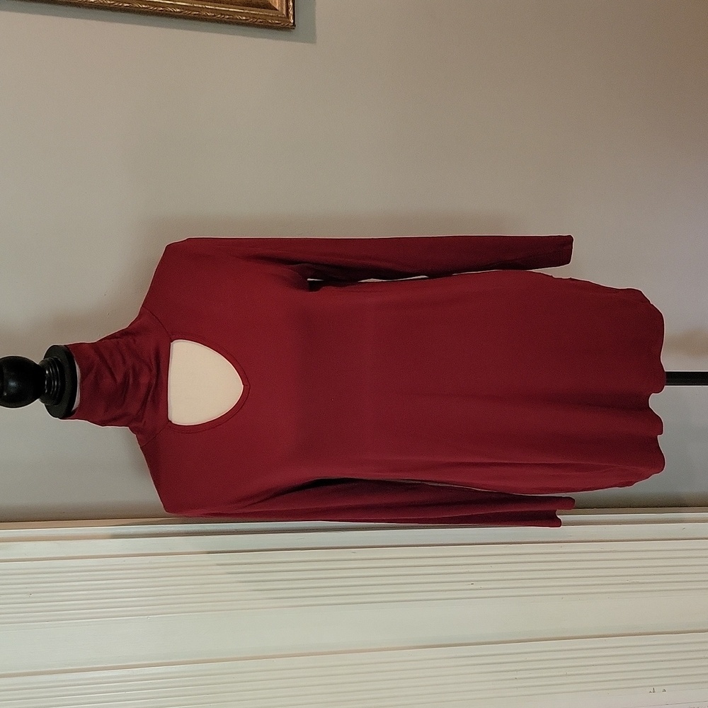 Milan Kiss-Burgundy Choker Tunic - Picture 2 of 3